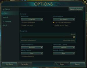 Re-configure In-game Settings